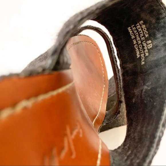 Elizabeth & James Boca Black Platform Espadrilles Sandals 8 - Picture 7 of 9